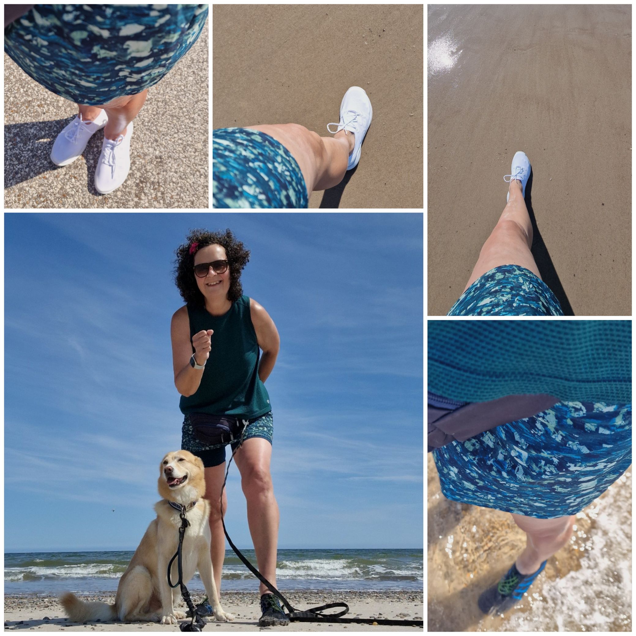 Sport und lange Spaziergänge im Sommer am Strand