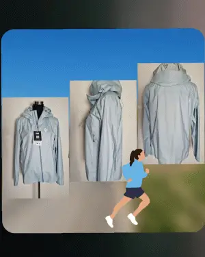 Hellblaue Hightech-Laufjacke