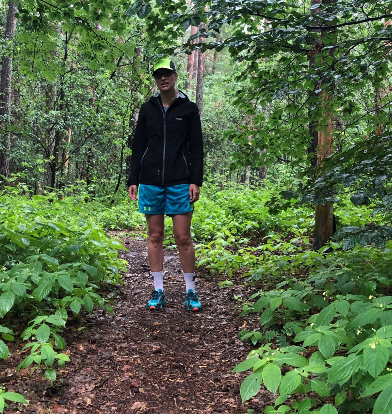 im Regen im Wald