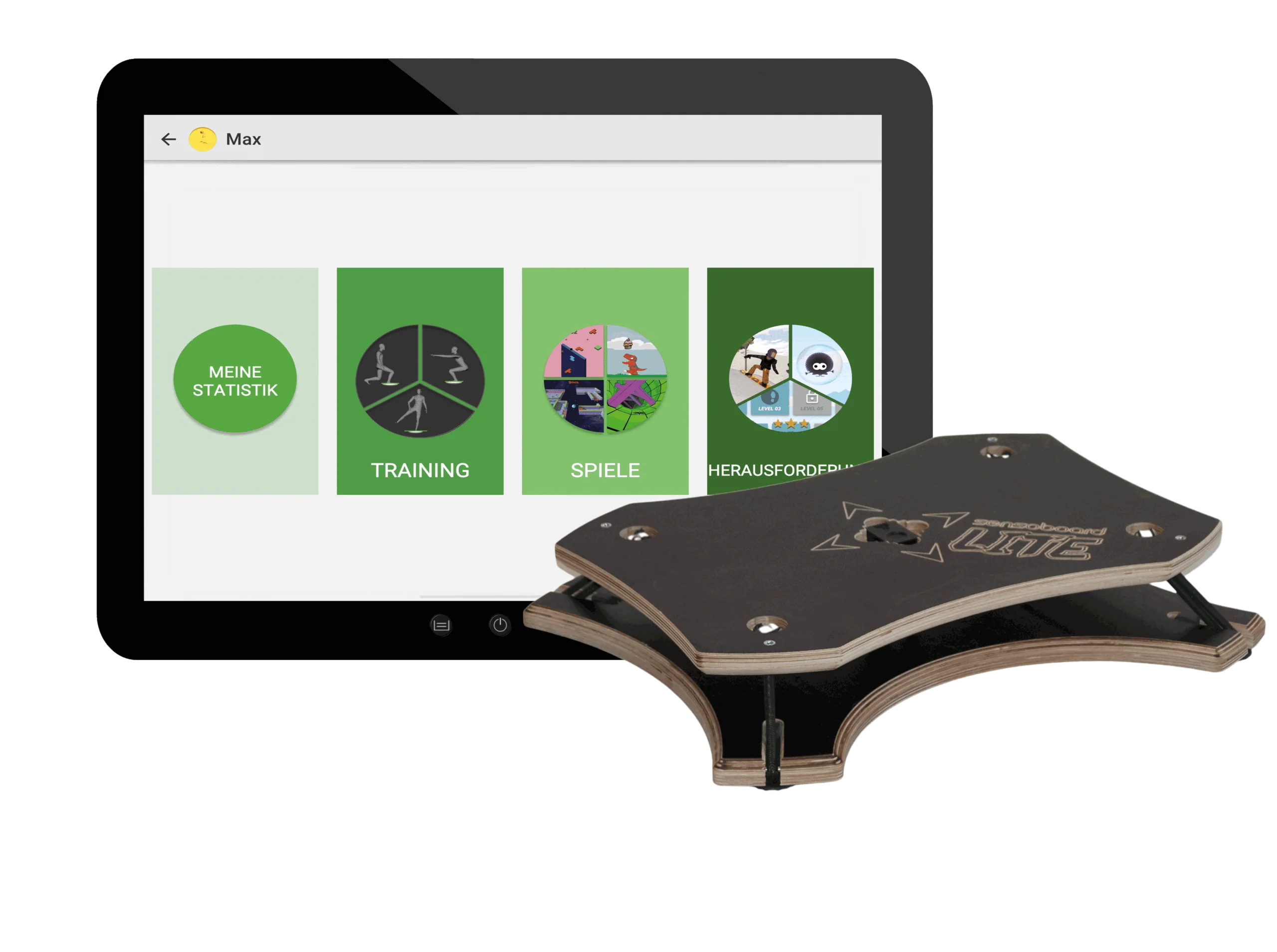 SENSOSPORTS Sensoboard Lite Balanceboard - Fitnessgerät – Balance Board mit Gamific...