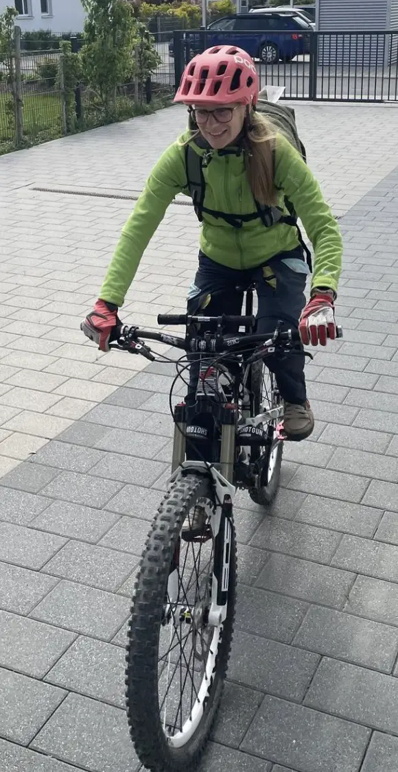 Auf dem Rad von vorn zu sehen