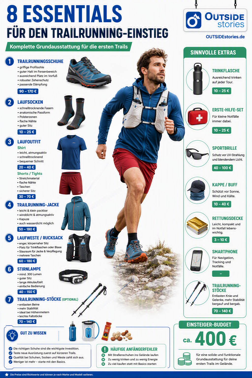 Trailrunning-Grundausstattung für Einsteiger