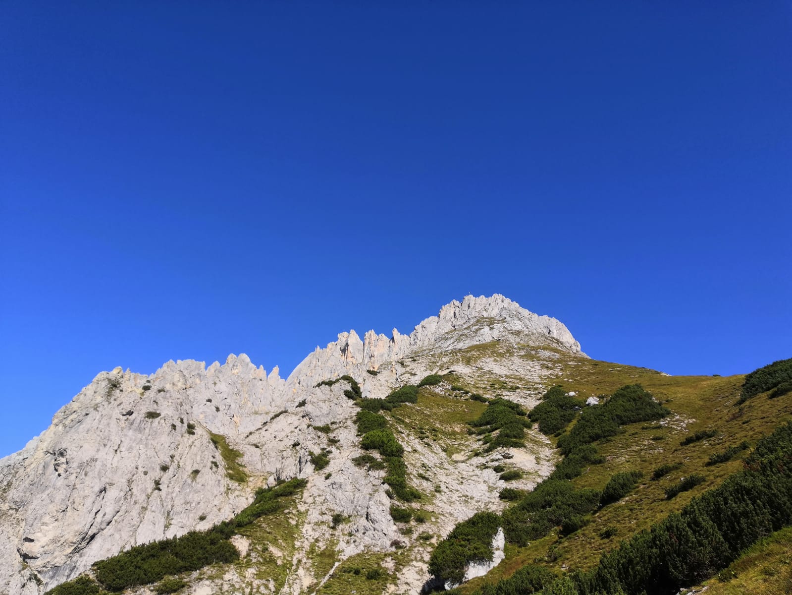 Blick zur Kammspitze während des Ausstiegs (Namensgebung)