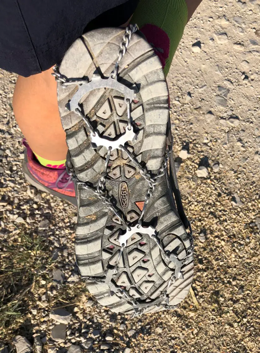 Grip an der Wanderschuhsohle