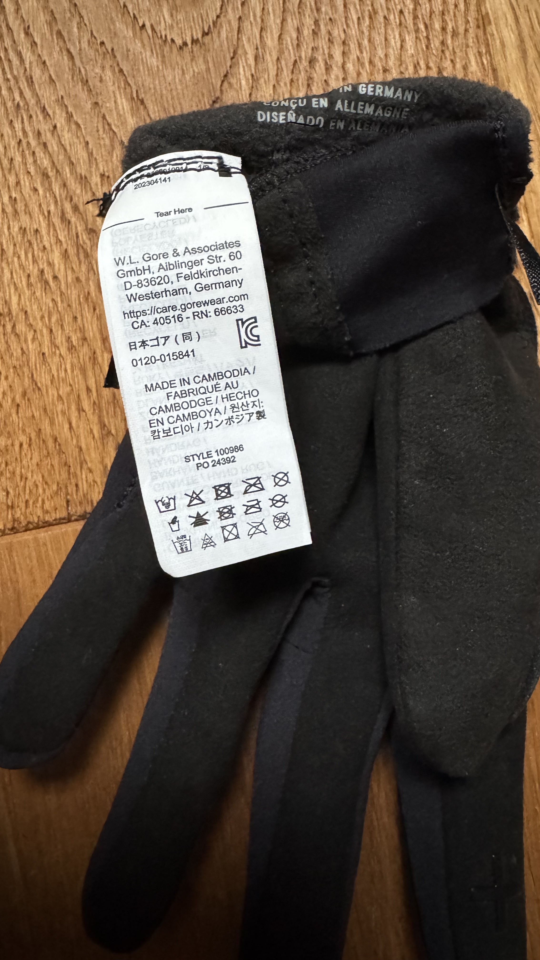 Waschzettel Handschuhe