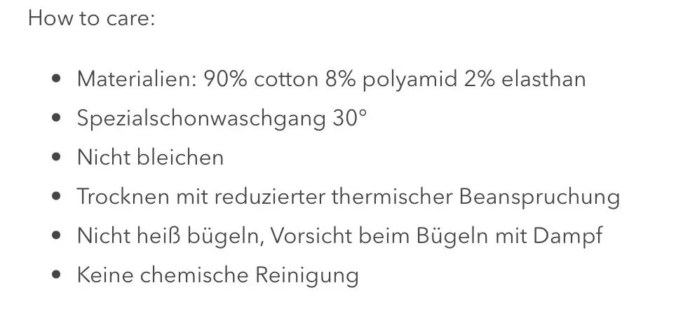 Pflegeempfehlung