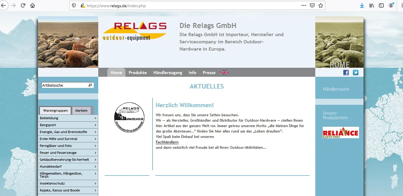 Ein Blick auf die Website