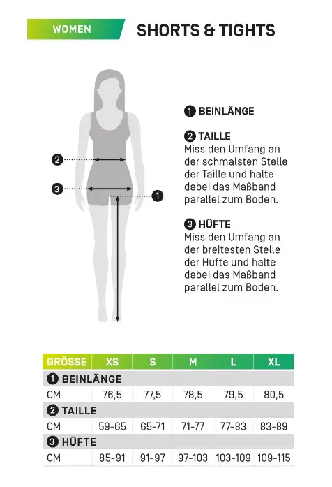 Größen Shorts and tights