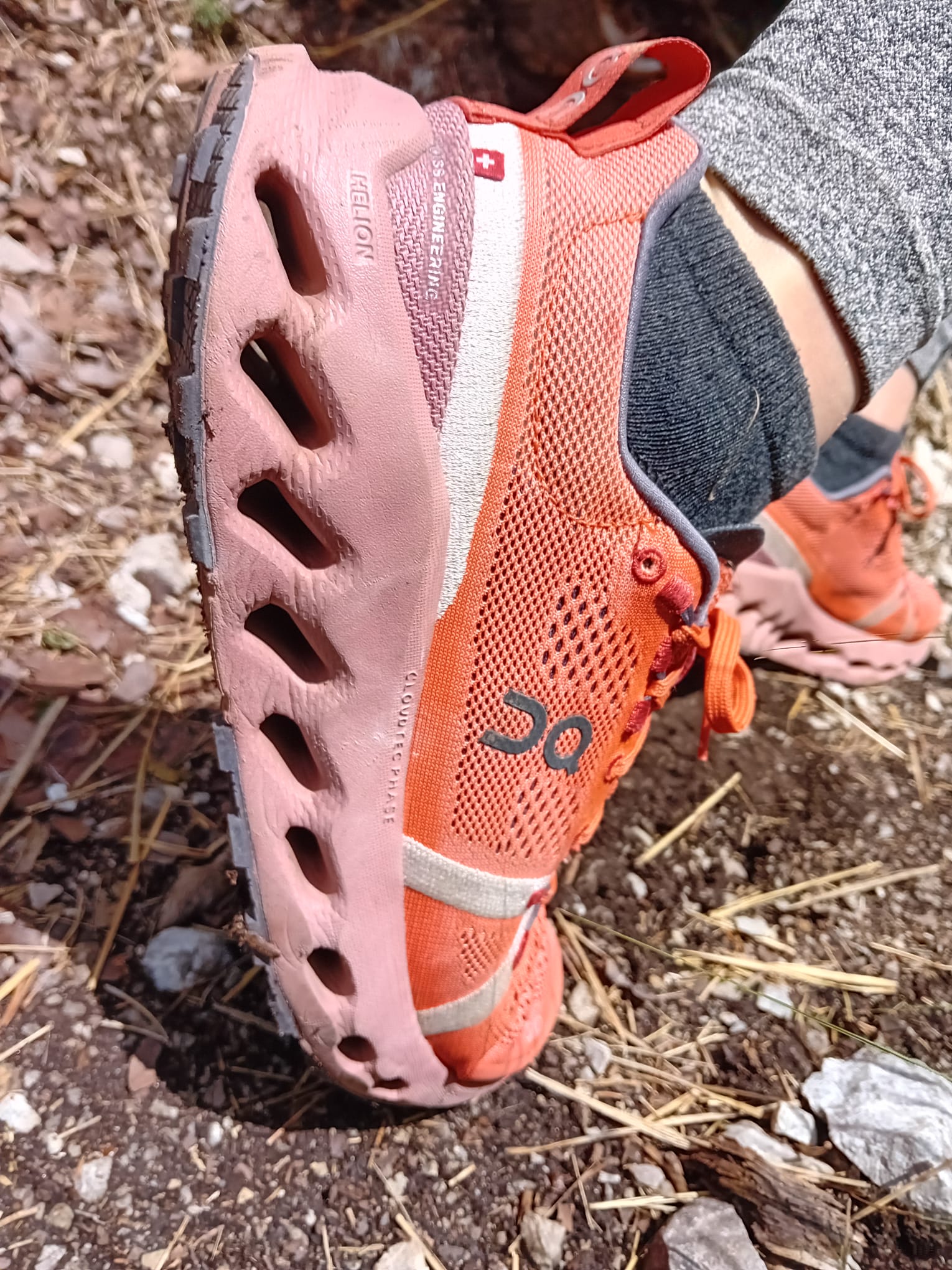 Schuh beim Laufen von der Seite