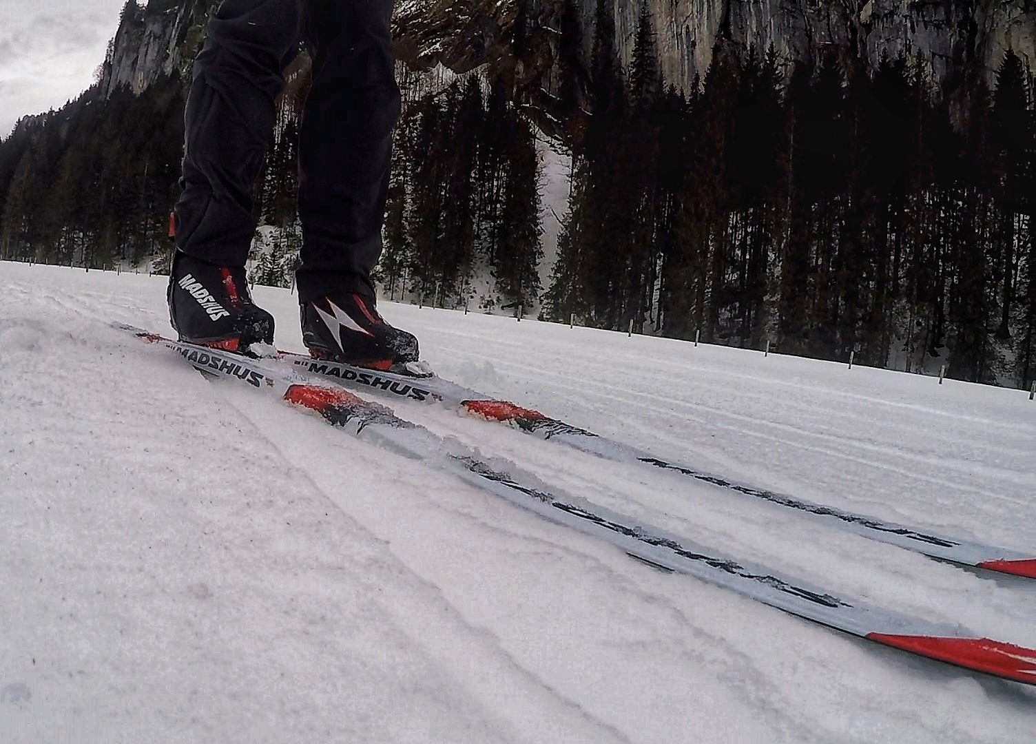 Skatingski auf der Loipe
