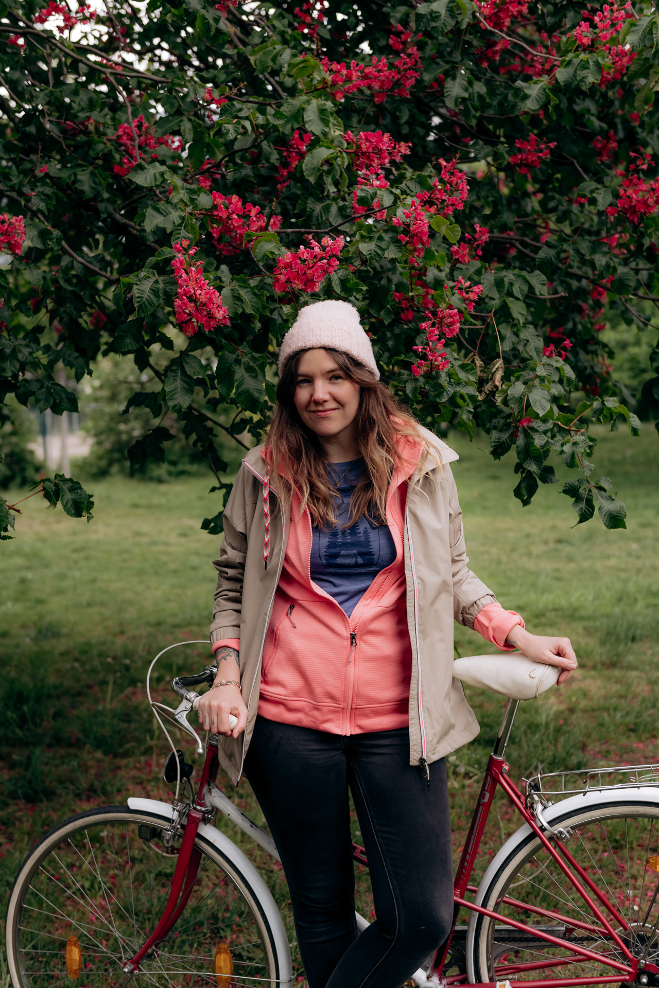 schöffel fleecejacke regenjacke kombi auf dem fahrrad