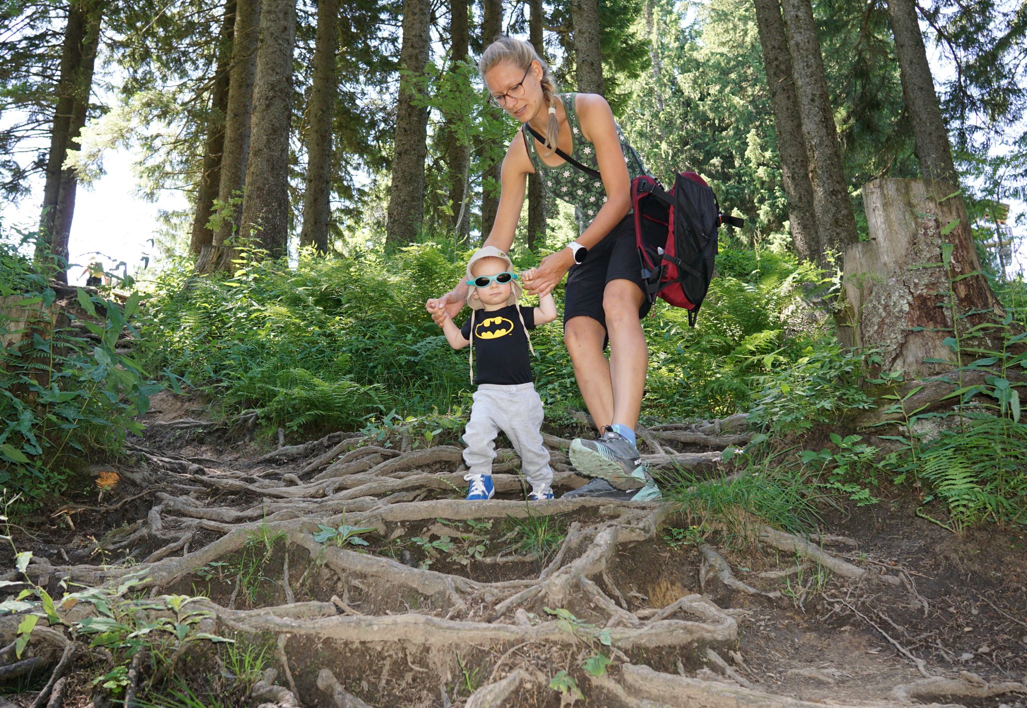 beim Wandern bergab: guter Grip