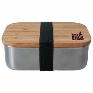 Basic Nature - Lunchbox Bamboo - Essensaufbewahrung Gr 0,8 l grau/beige/schwarz