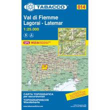 Tabacco Val di Viemme - Lagorai - Latemar 014 Wanderkarte