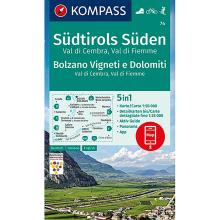 Kompass Verlag WK 74 Südtirols Süden - Bolzano Vigneti e Dolomiti