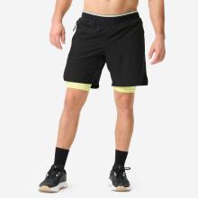 Shorts Crosstraining atmungsaktiv leicht Celliant - schwarz/gelb