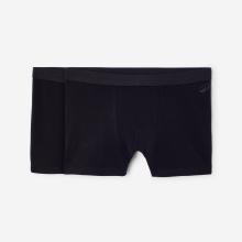 Boxershorts Herren kurz Baumwolle 2er-Pack - schwarz