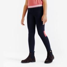 Reitleggings 100 Light Kinder marineblau/rosa