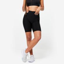 Radlerhose mit hohem Bund Fitness Cardio Damen - schwarz