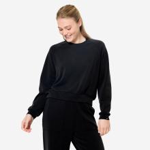 Yoga-Sweatshirt Damen Crop Top - schwarz