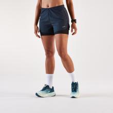 Laufshorts 2-in-1 Trailrunning Damen - Run 500 Comfort schwarz