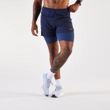 Laufshorts 2-in-1 Herren - Run 500 Comfort marineblau