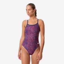 Badeanzug Damen - Snakeskin rot/blau
