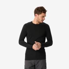 Merinoshirt Herren langarm 100 % Merinowolle - schwarz