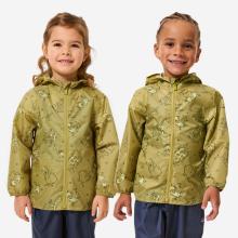 Regenjacke Kinder wasserdicht Größe 92–116 Wandern - MH100 Zip grün
