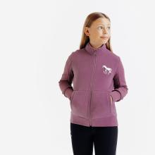 Reit-Sweatjacke 500 Kinder dunkelrosa