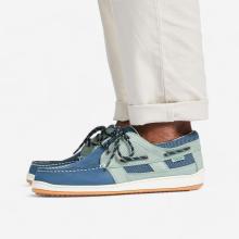 Segelschuhe Herren Leder Clipper khaki/petrol