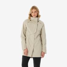 Regenjacke Damen lang wasserdicht Wandern - NH500 beige
