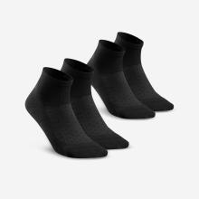 Wandersocken Damen/Herren halbhoch Doppelpack - Hike 100 schwarz