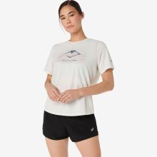 Laufshirt kurzarm Damen Asics - Fujitrail weiß/rosa