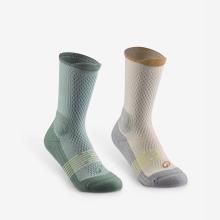 Wandersocken Kinder Gr.27–38 hoch Doppelpack - Hike 500 grün