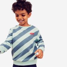Sweatshirt Kinder Basic - blau/türkis mit Streifen