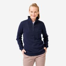 Damen Golf Pullover Stehkragen winddicht mit Reißverschluss - MW500 marineblau