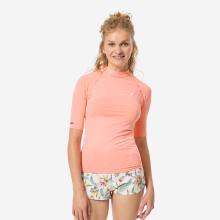 UV-Shirt Damen kurzarm 100 koralle