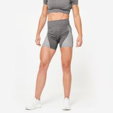 Shorts nahtlos hoher Bund - schwarz
