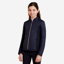 Reitjacke 500 Kinder marineblau rosegoldener Reißverschluss
