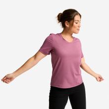 T-Shirt Damen Coolmax V-Ausschnitt - violett