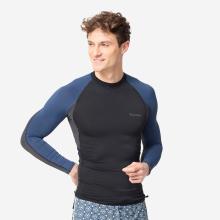 UV-Shirt Herren langarm 500 schwarz/blau
