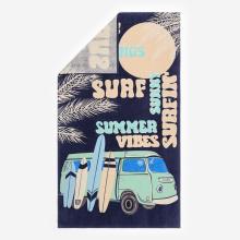 Handtuch Strand L 145 × 85 cm - bedruckt Vibes dunkelblau