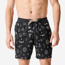 Boardshorts Badeshorts Surfen Herren halblang 18'' 100 Symbol schwarz