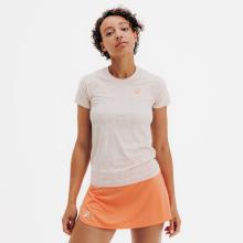 Damen Padel T-Shirt - nahtlos leicht beige