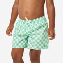 Boardshorts Surfen Kinder 100 grün kariert
