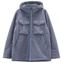 CMP - Jacket Fix Hood with Chest Pockets - Regenjacke Gr S grau/blau
