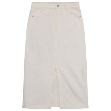 KnowledgeCotton Apparel - Women's Mid Length H. Twill Skirt - Rock Gr 27 grau