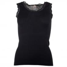 Engel - Women's Achselshirt mit Spitze - Merinounterwäsche Gr 34/36 schwarz