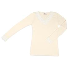 Engel - Women's Shirt L/S mit Spitze - Longsleeve Gr 34/36 weiß